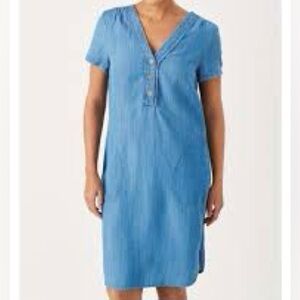 Part Two Blue Denim Short Sleeve Dress Sz 4